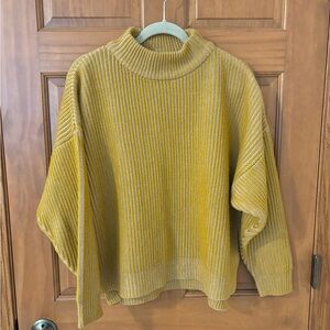 Top Shop mustard yellow oversized mock neck sweater